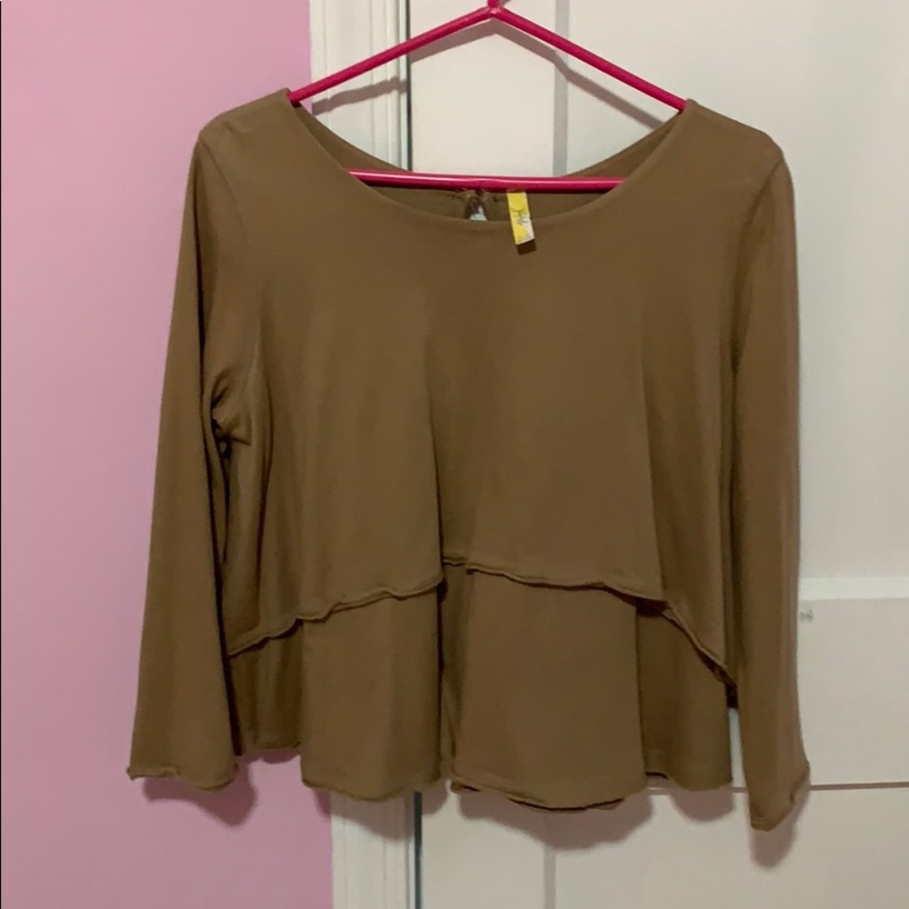 Boat neck long sleeve top